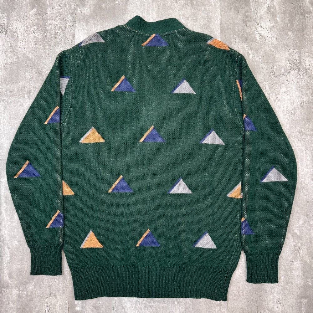 Green Triangle Pattern Cardigan Sweater - Picture 4 of 7